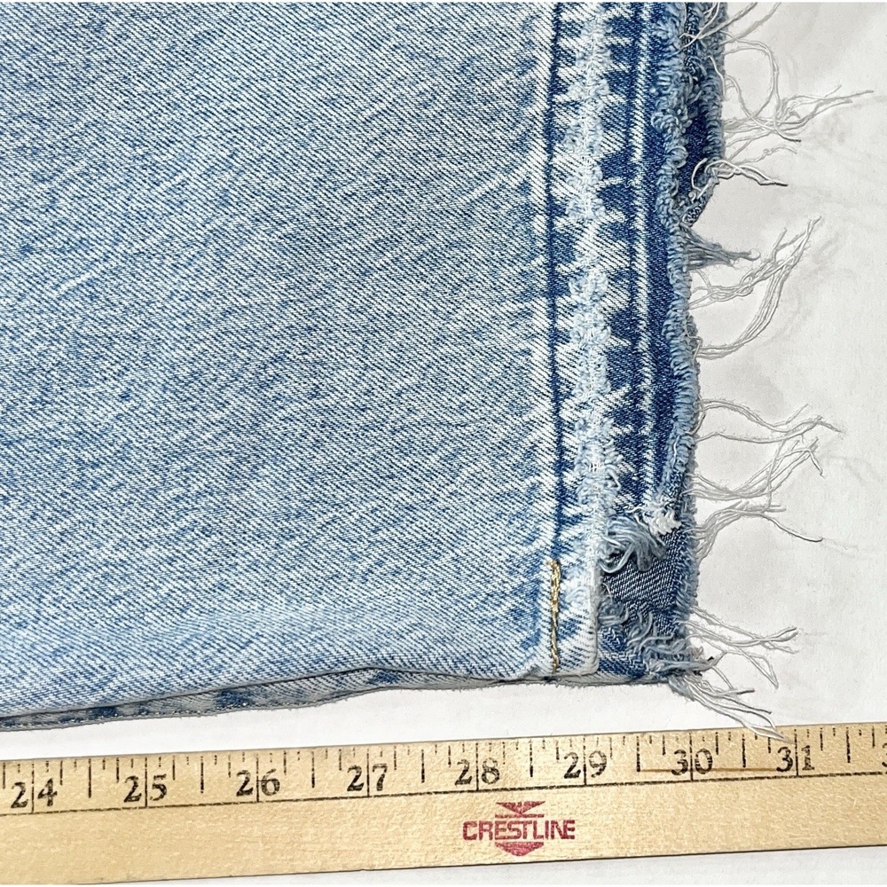 Levis Premium Jeans Womens 24x30 Blue Baggy Dad Fit Wide Leg Skater Distressed - Picture 8 of 8
